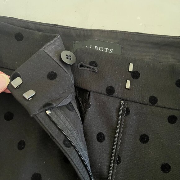 Talbots Hampshire Ankle Women's Slacks 6P black with black polka dots - Picture 10 of 10